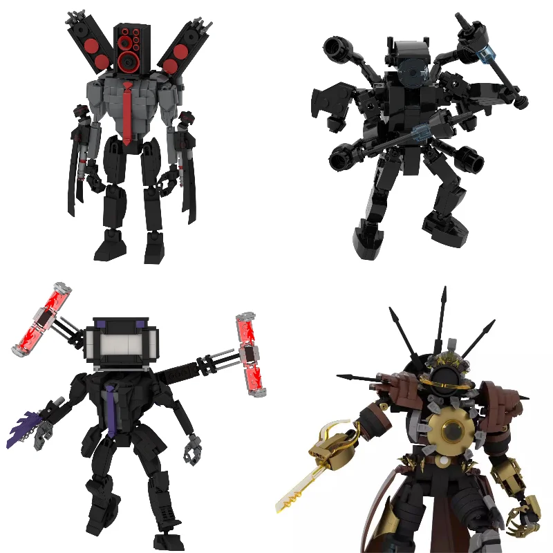 MOC Skibidi туалетный оператор ТВ человек строительные блоки динамик часы мужские