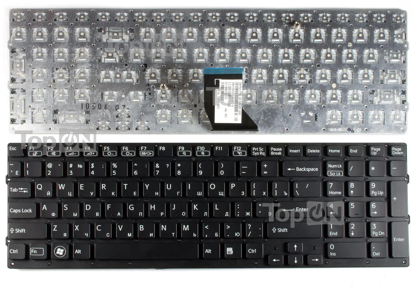 Клавиатура для ноутбука Sony Vaio VPC CB CB17 VPCCB17 Series. Плоский Enter. Черная без рамки. PN: