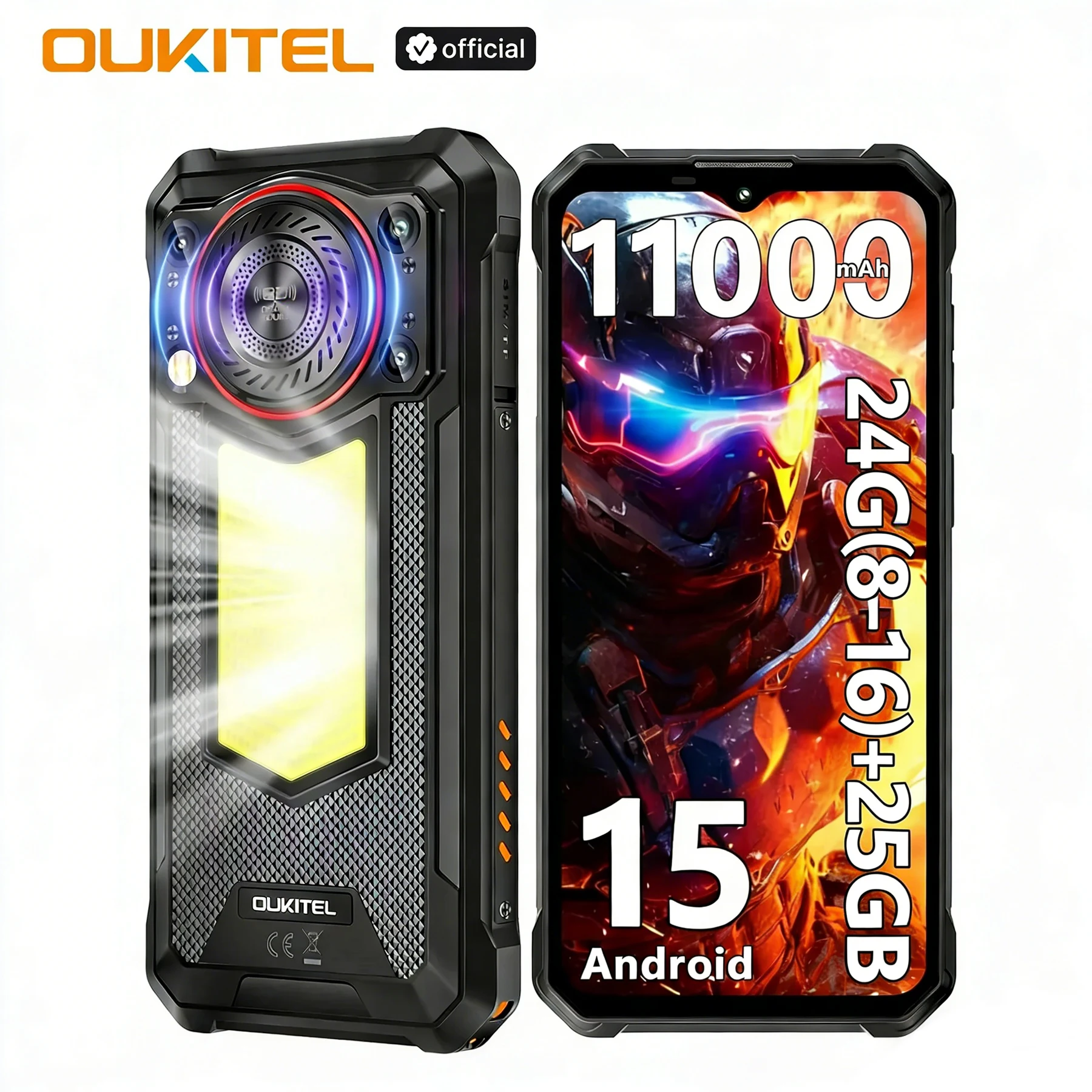 Фото Прочный смартфон OUKITEL WP53 PRO с аккумулятором 11000 мАч, 24 ГБ+256 ГБ памяти, Android 15, NFC, основная камера 50 МП №1