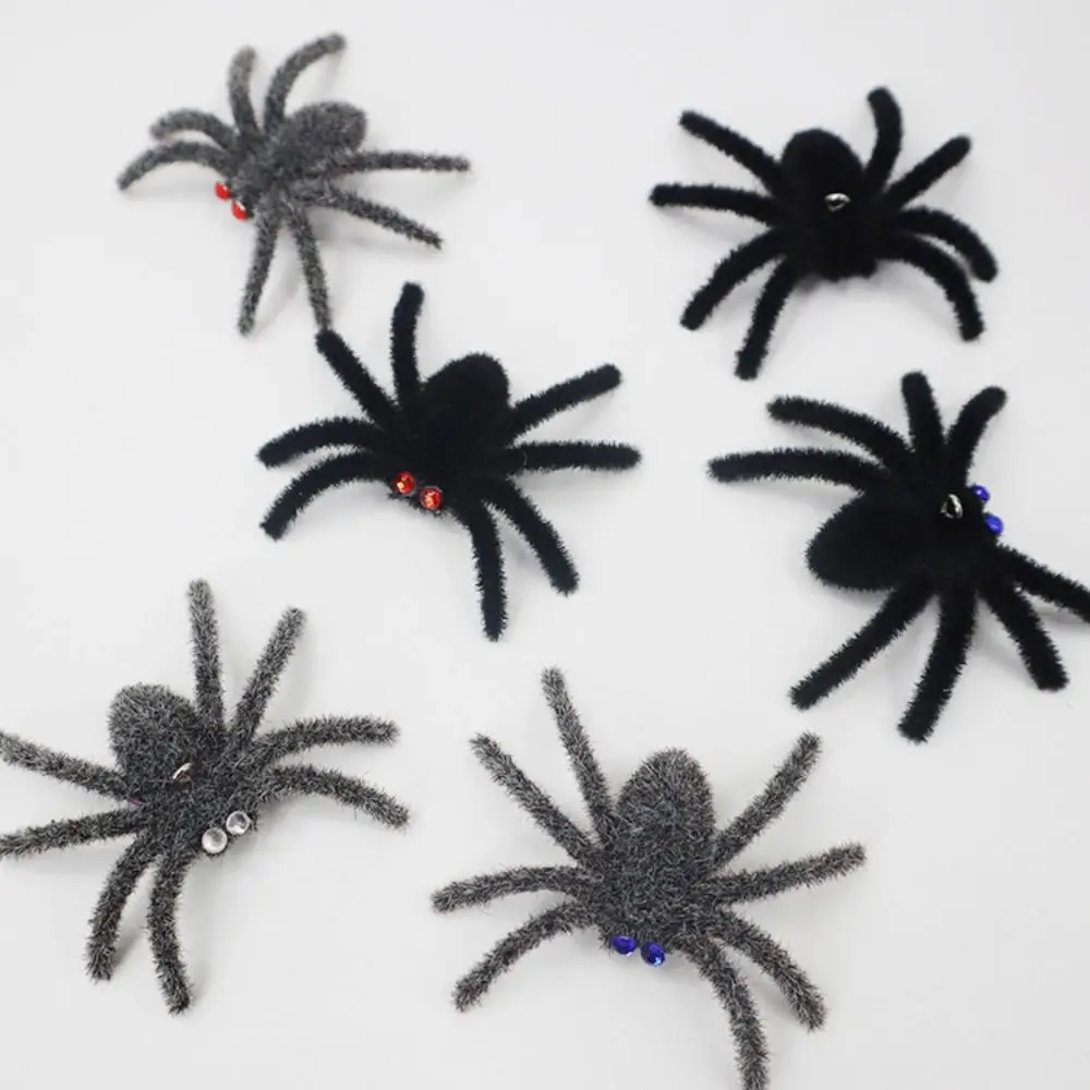 Реалистичное плюшевое украшение в виде черного паука для Хэллоуина