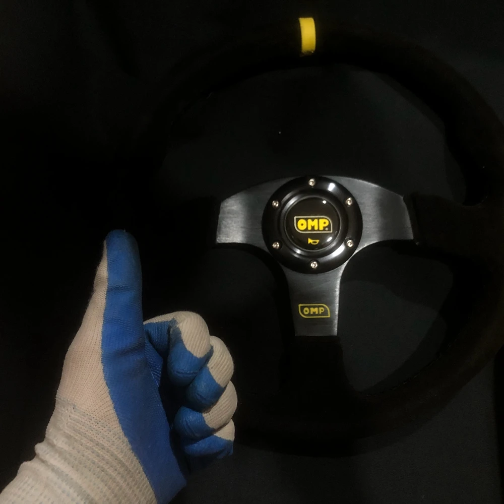 Drift Flat Универсальный 14-дюймовый гоночный руль OMP Автомобильный замшевый JDM Volantes