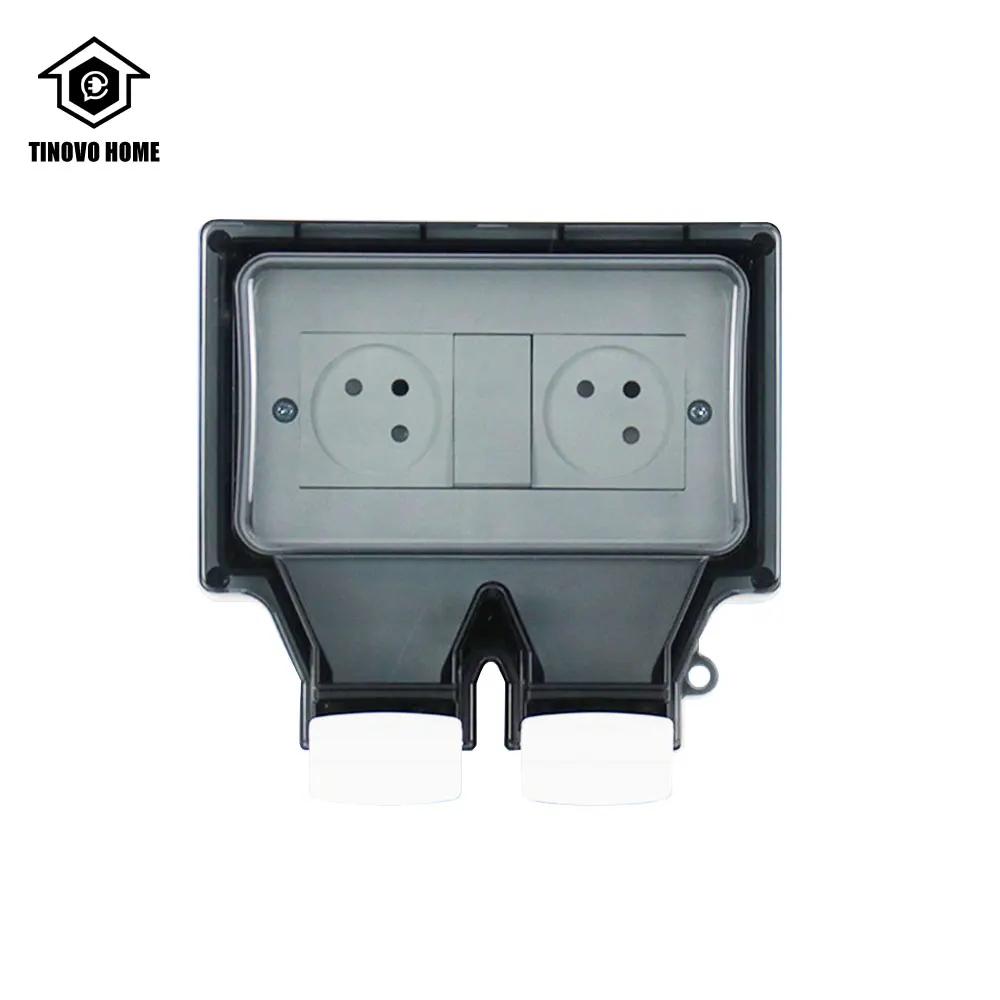 Israel 2 Plug Socket IP66 Industrial Socket Outdoor Waterproof Bathroom Kitchen Safety Electrical Outlet with A Switch