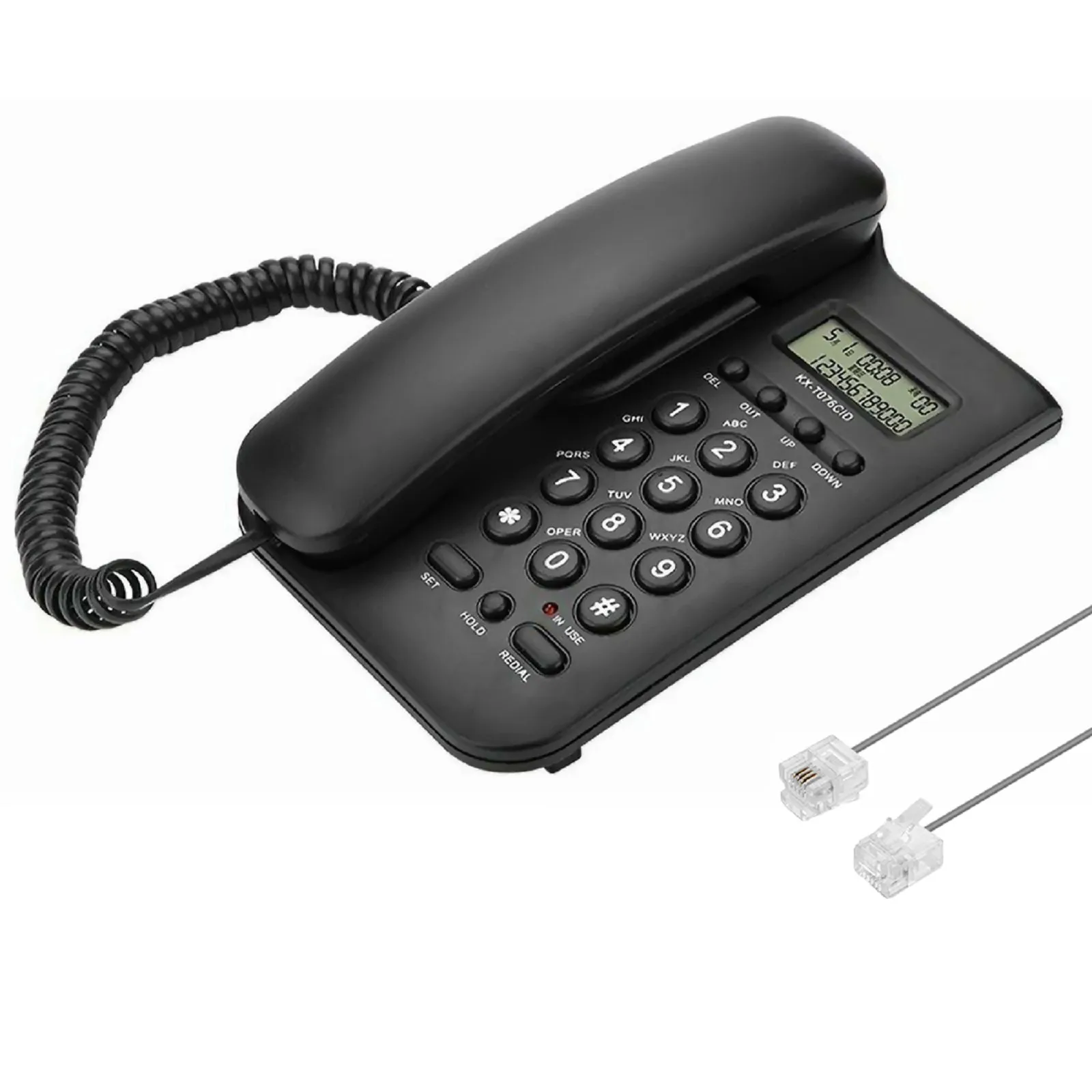 

Universal Corded Phone Wired Telephone Desktop Wall Mount Home Office Telephone