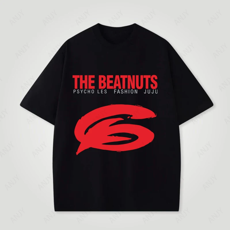 Фото Футболка The Beatnuts Classic Hip Hop с принтом в стиле американского ретро-рэпа, свободного кроя, из хлопка, с коротким рукавом, унисекс №2
