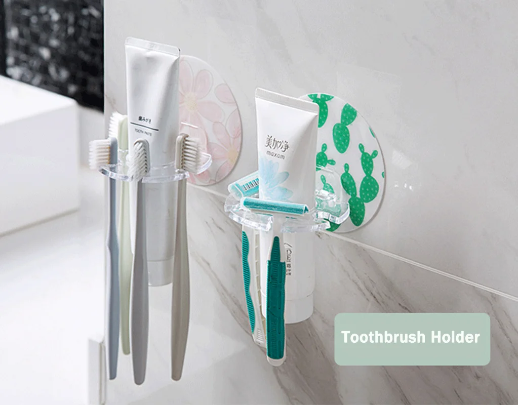 

Non perforated toothbrush holder Wall mounted razor holder Bathroom multi-function toothbrush holder Toothbrush holder