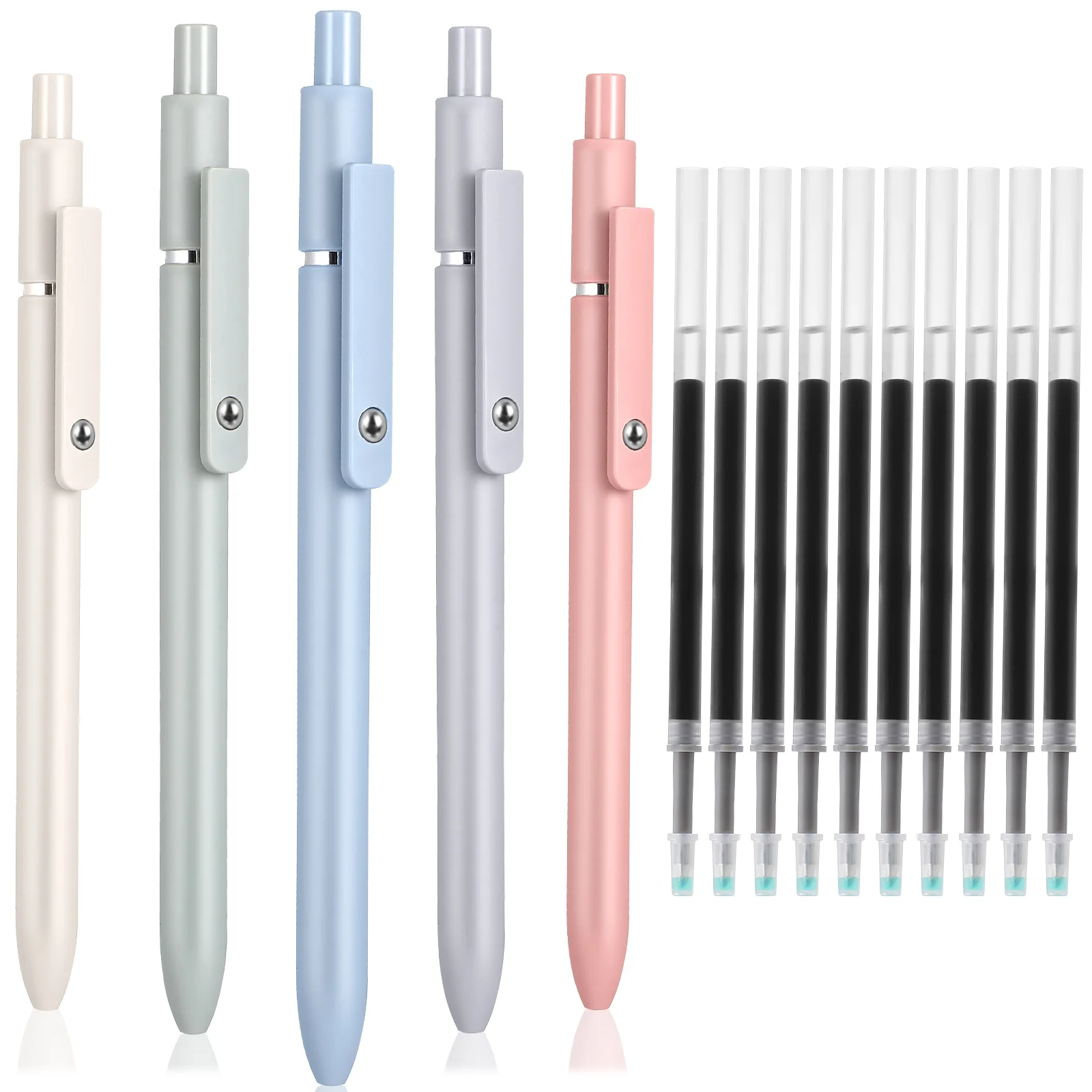 

Pens Pen Ink Ballpoint Point Fine Writing Black Retractable Student School Rolling Quick Gift Dry Exam Pastel Cute Graduation