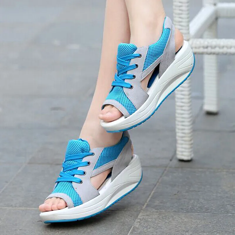 Women Sandals Summer Platform Sandals Women Shoes Outdoor Lace Up Open Toe Comfortable Casual Sports Shoes Sandalias De Mujer