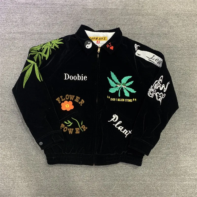 

22S TOP Heavy Fabric CPFM.XYZ Souvenir Jacket Men Women 1:1 High Quality Embroidered Sunlight MA-1 Bomber Coat Stitching Jackets