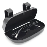 1 pc car glasses case black sun visor glasses holder plastic portable clip icket holder stand universal car accessories interior