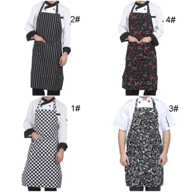

Adjustable Hang Neck Chef Kitchen Apron Restaurant Baking Cooking Bib Dress Polyester+cotton Anti-stain Kitchen Accessories