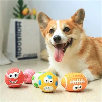 dog smile latex ball pet dog toy squeaky sounding toys teeth cleaning chew toy interactive play supplies pet accessories