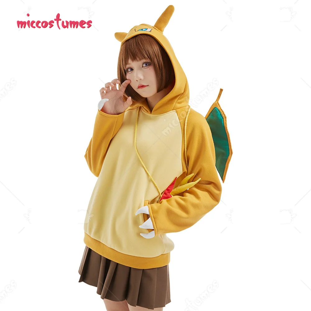 

Unisex Charizard Cosplay Costume Hoodie with Fire Shaped Shoulder Bag