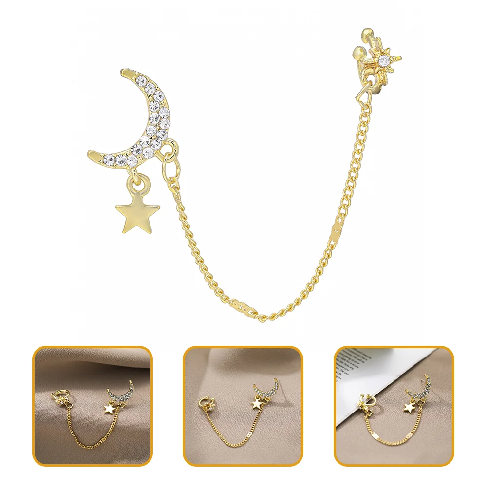 

Ear Earrings Cuff Clip Star Moon Wrap Hooknonjewelry Bone Dangle Hoop Chain Party Girls Cool Rhinestonehuggie Snake Sterling