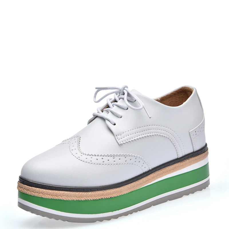 STRONGSHEN Fashion Casual All-match Inner Heightened Color Sole Comfortable Flat Heel Breathable Simple Women's Shoes