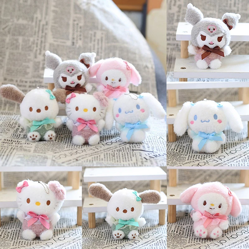 Подвеска в виде плюшевой сумки Милая Черная кожа бант кошки брелок Yk2 мягкая