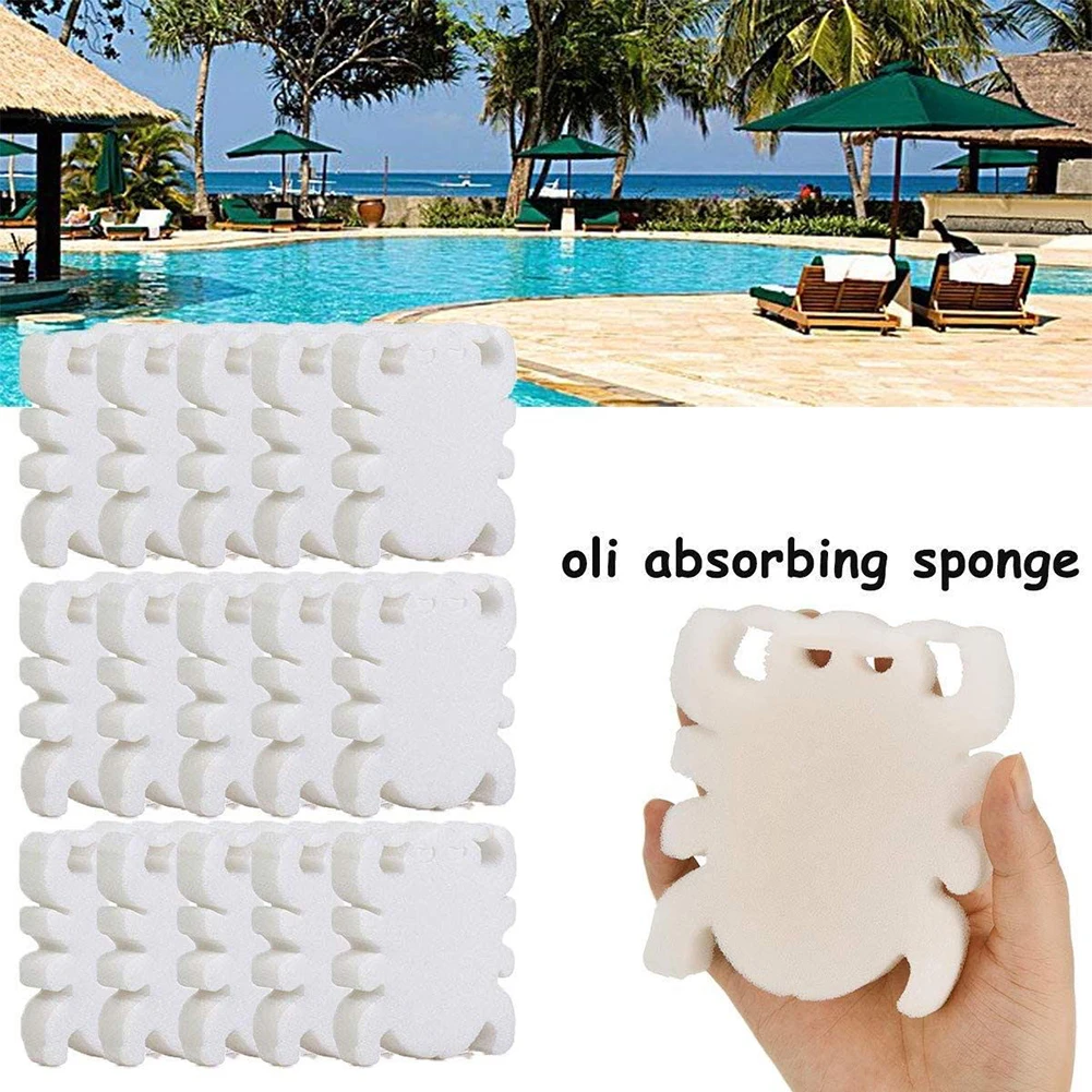 10pcs Oil Absorbing Sponge For Swimming Pool Spa Dirt Scum Cleaner Absorber pool cleaning equipment pool skimmer filter
