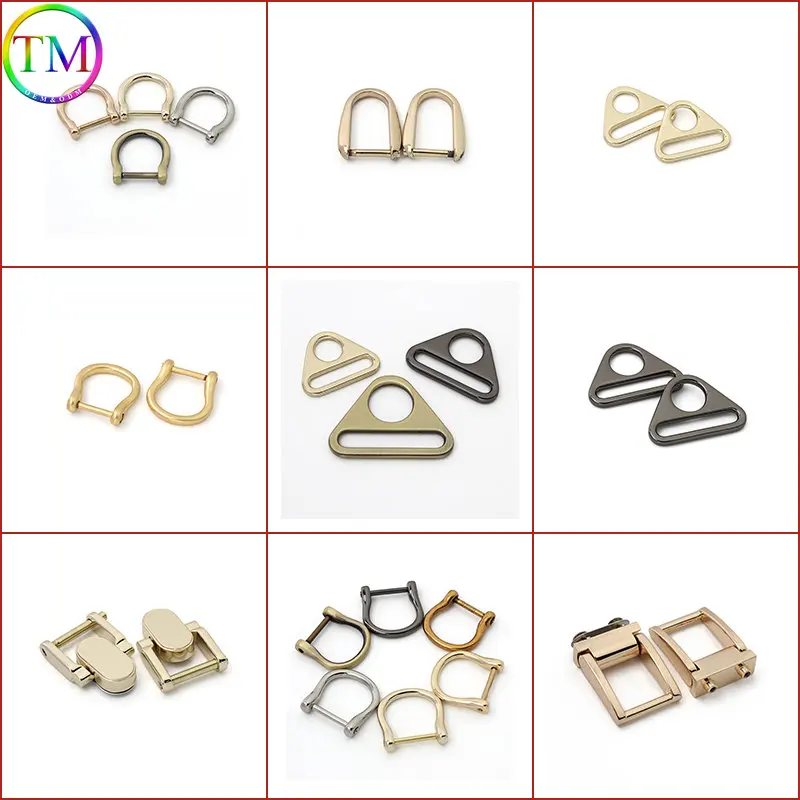 10-50 Pieces  Detachable D-Ring Buckles For Bag Belt Clasp Handbag Shoulder Strap Clip Diy Leather Crafts Hardware Accessories