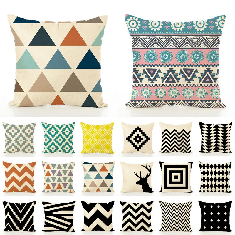 

Creative Simple Pillows Cases Modern Nordic Geometric Print Cushions Case Living Room Sofa Couch Throw Pillows Home Decor