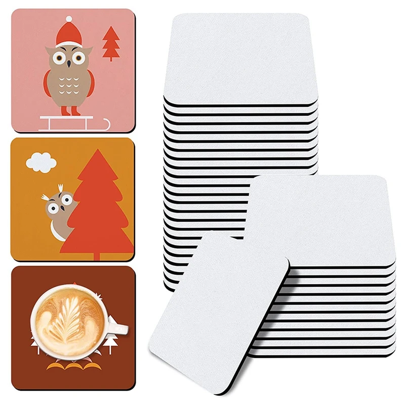 

30Pcs Sublimation Coasters Blanks Products, For Transfer Heat Press DIY Crafts Painting Project Sublimation Accessories