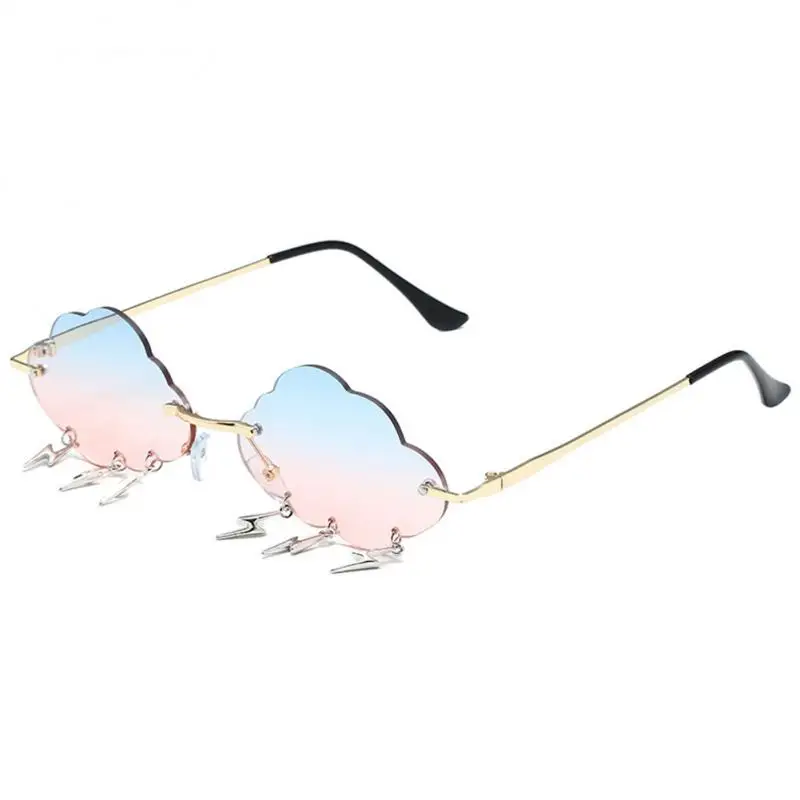 

Girl Summer Party Glasses Anti-uv Gradient Lenses Women Sunglasses Cloud Rimless Glasses Colorful Irregular Party