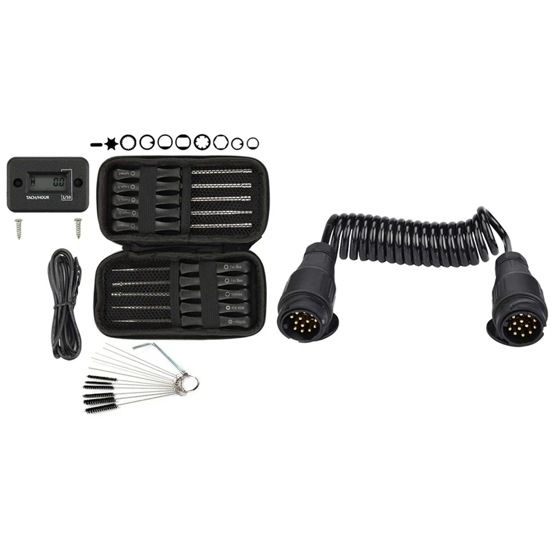 

1 Set Tachomter Tach Meter Carburetor Adjustment Tool & 1 Pcs Adapter Europe Style 13 Pin Trailer Plug