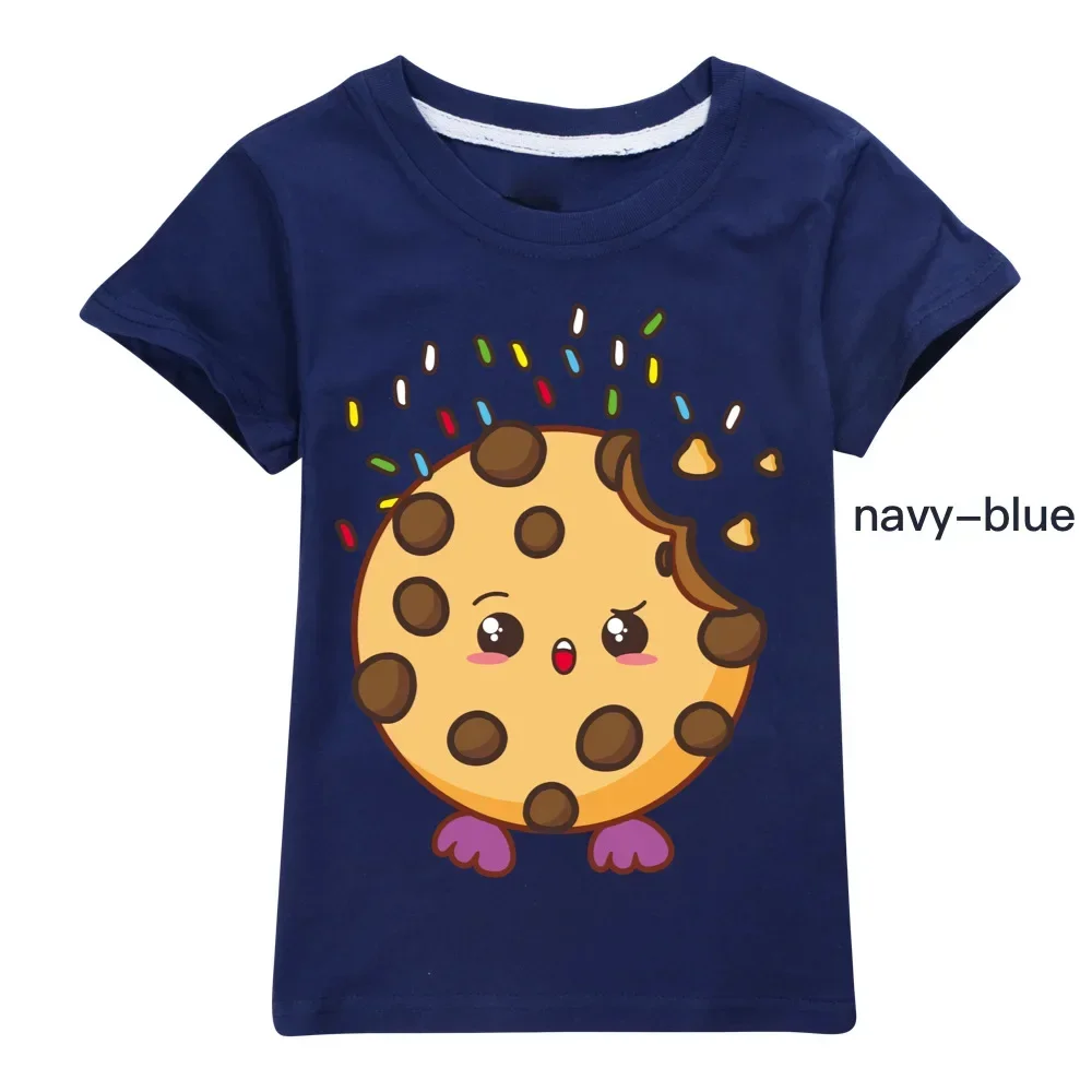 Модная футболка с принтом печенья для мальчиков новинка летняя детская одежда