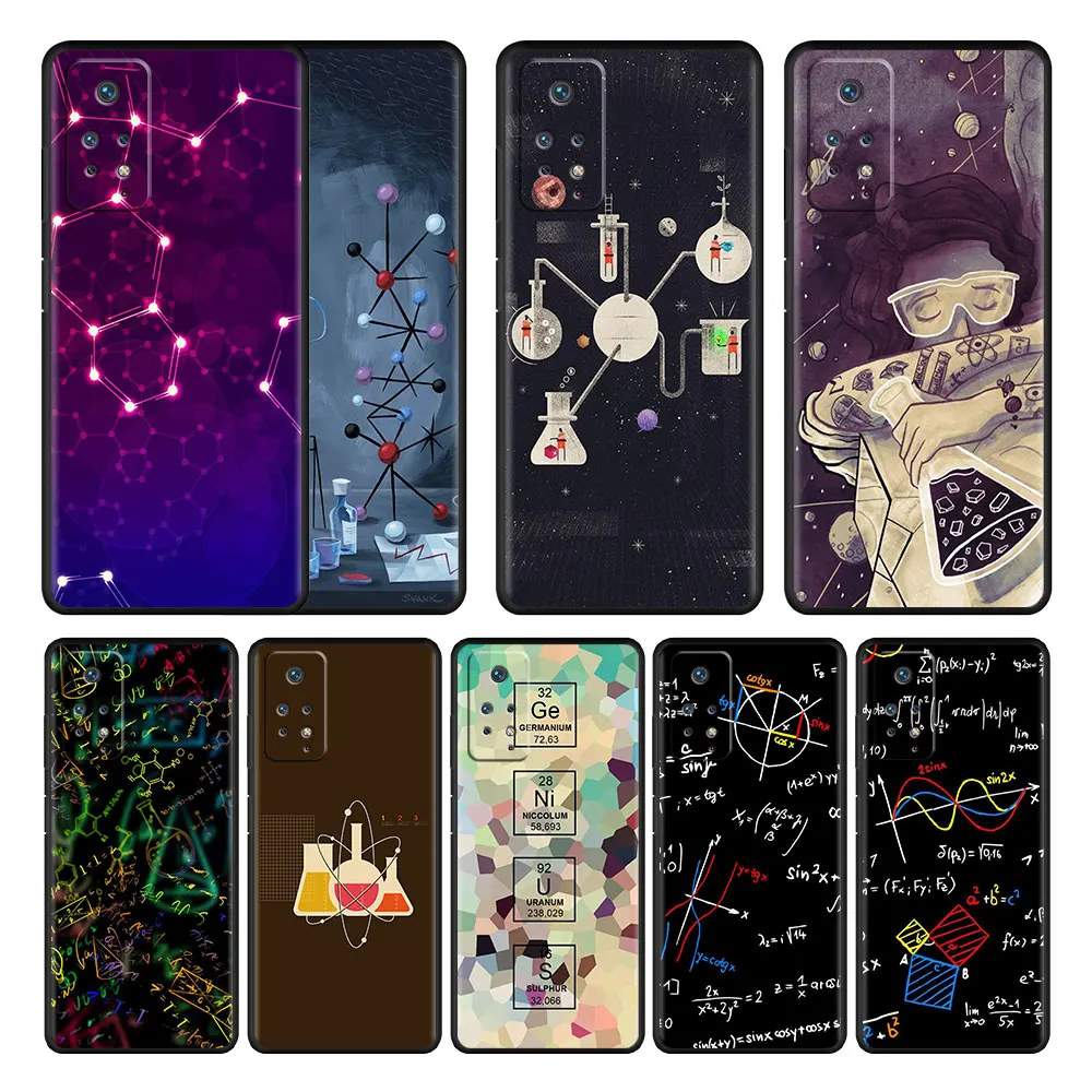

Black For Xiaomi Redmi 9C 11 Pro 8 10 K40 9A 7 9S 9 9T K40S 10C 8T horrible mathematical Chemistry Phone Funda