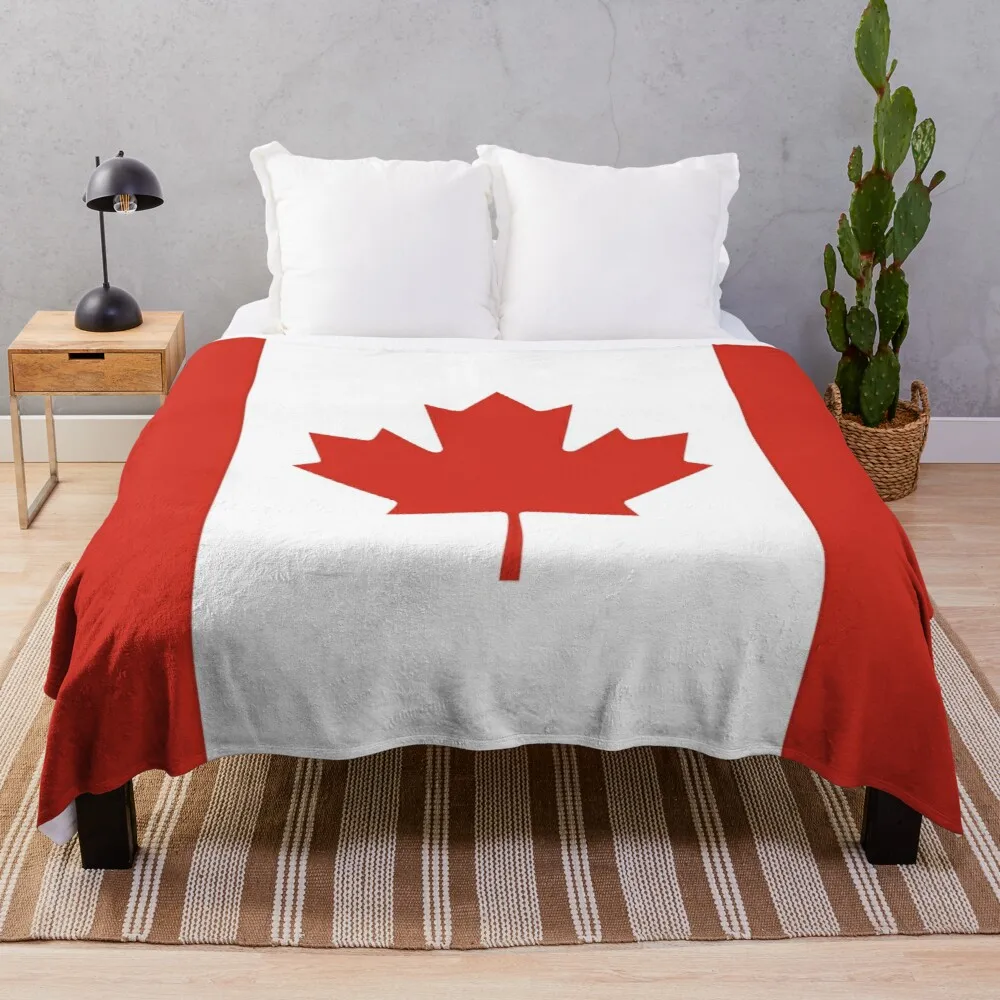 

Canadian Flag Throw Blanket flannel fabric decorative blankets custom blankets