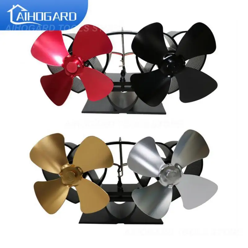 

Twins 8 Blades Heat Powered Stove Fan Wood/Log Burner Stove Fan Eco Friendly Thermal Power Fireplace Fan Fireplace Accessories