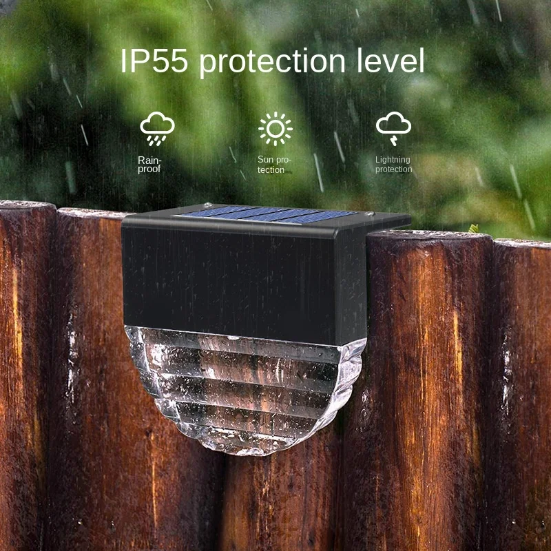 

Outdoor solar stair lamp garden courtyard steps LED decorative colorful warm light fence lamp.