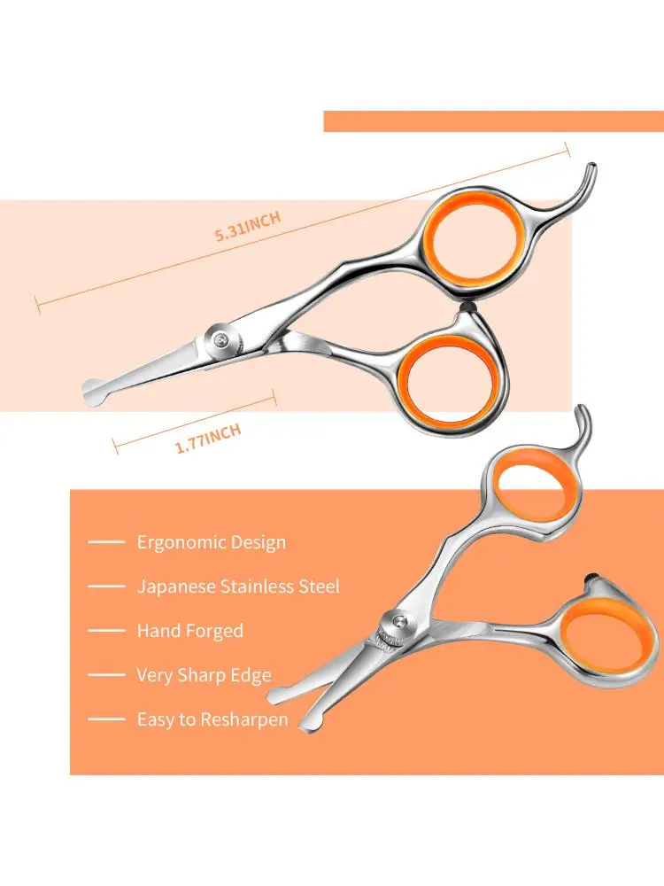 

4.5 Inches Pet Grooming Scissors Flat Scissors Straight Nose Hair Scissors Cleaning Supplies For Cats And Dogs