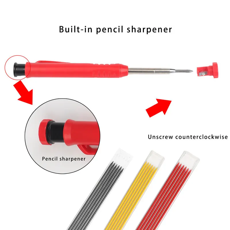 Set Mechanical Pencil Refill Carpentry Marking Scriber Construction Tools Woodworking Tools