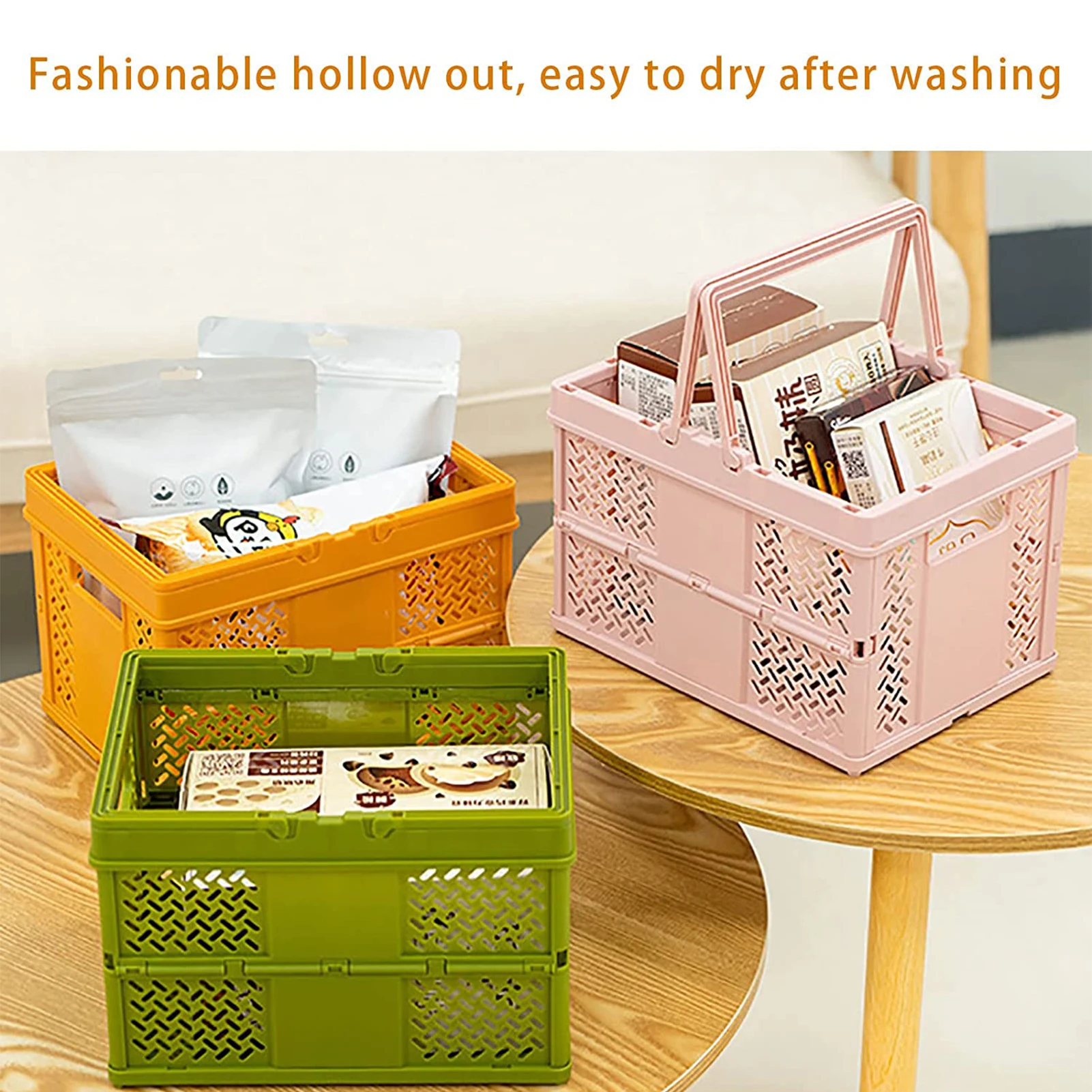 

Collapsible Storage Baskets For Organizing Small Storage Containers With Handles Multipurpose Organizer Bins For Organizing