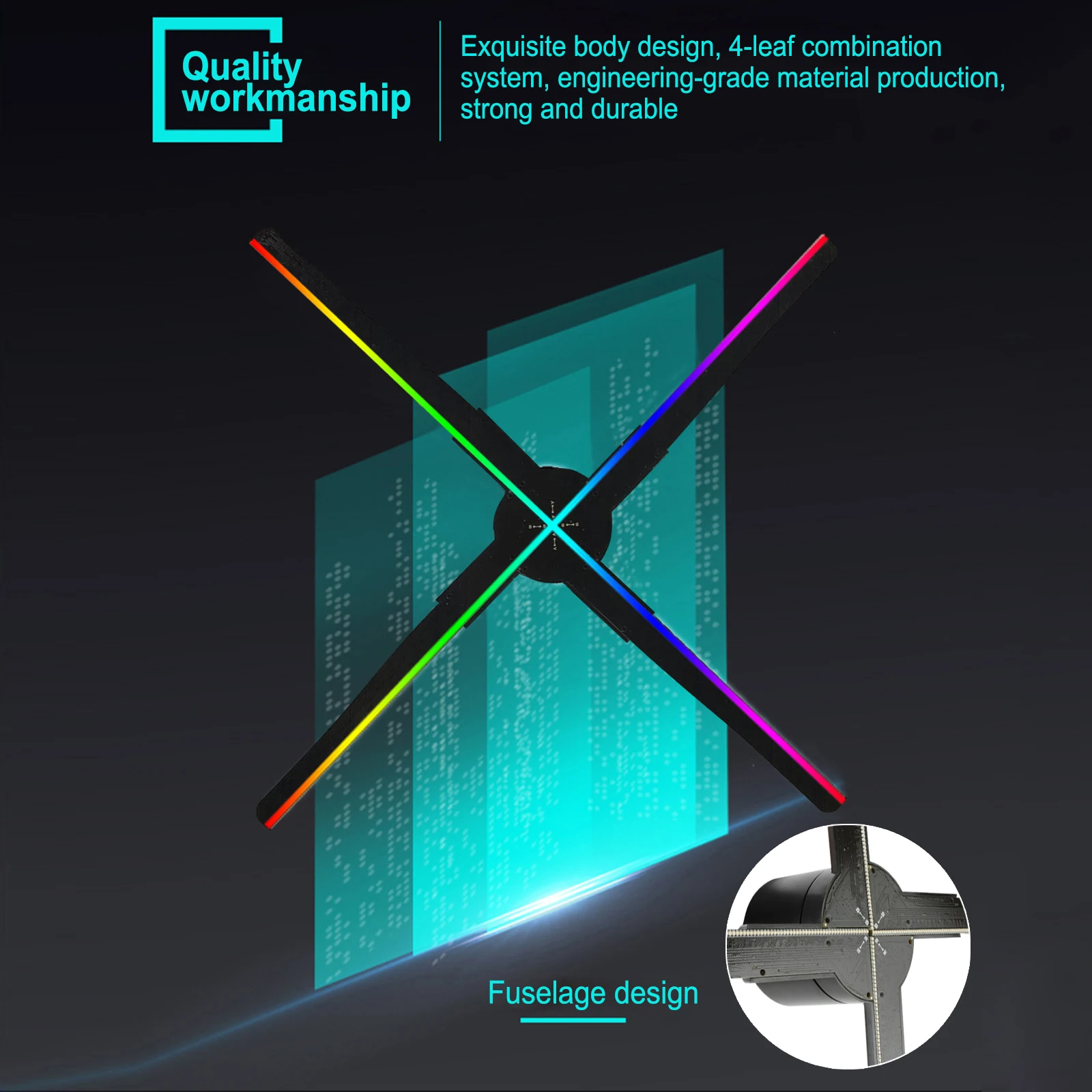 52 см голый глаз 3D голографический проектор WIFI рекламные огни машина светодиодный