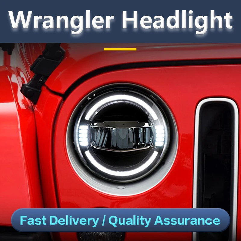 

Фара для Jeep Wrangler Rubicon, 7-дюйсветильник фара s, фара дальнего/ближнего света, дневные ходовые огсветильник DRL Для Jeep Wrangle