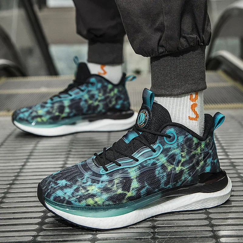 

Мужские новые зимние баскетбольные туфли попкорн мягкие амортизирующие спортивные туфли сетчатые дышащие повседневные кроссовки для бега