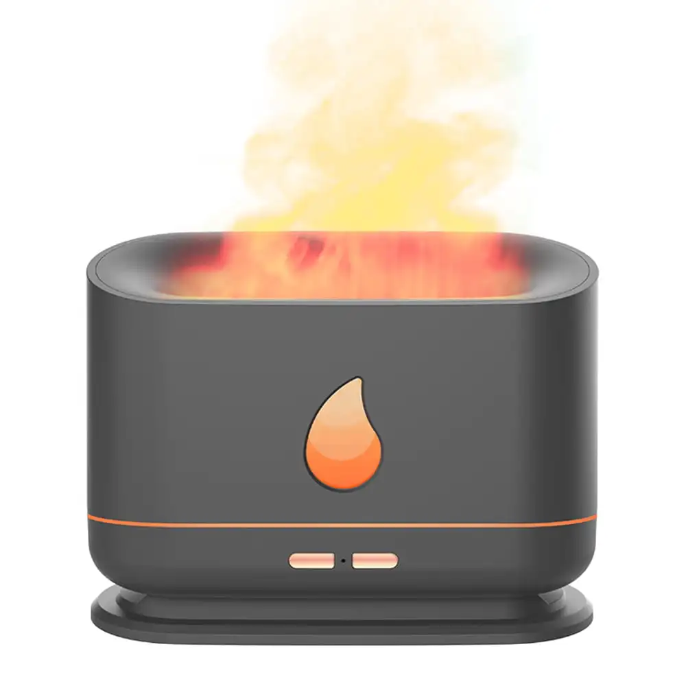 

Aromatherapy Humidifier, Two Lighting Modes Flame Humidifier, Light and Shadow Essential Oil Diffuser (Black)