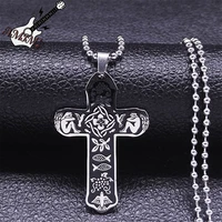 jerusalem jewish cross stainless steel chain necklace womenmen silver color necklaces boy girl fish jewelry collar hombre n3653