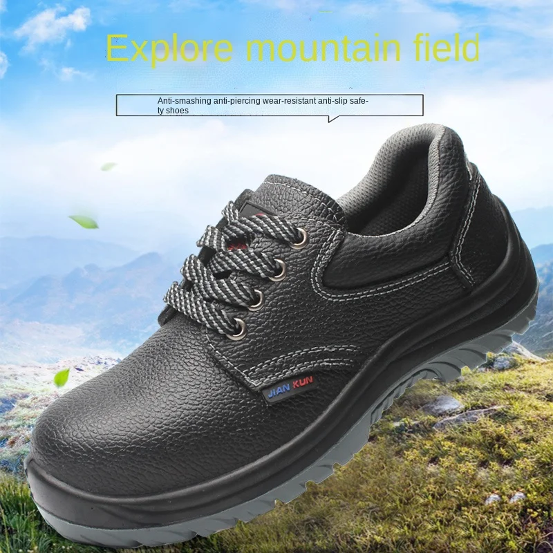 

Furuian Safety Shoes Steel Toe Sneakers For Men Slip Resistant Sneakers For Men Anti-Piercing Leather Shoes Work Boots