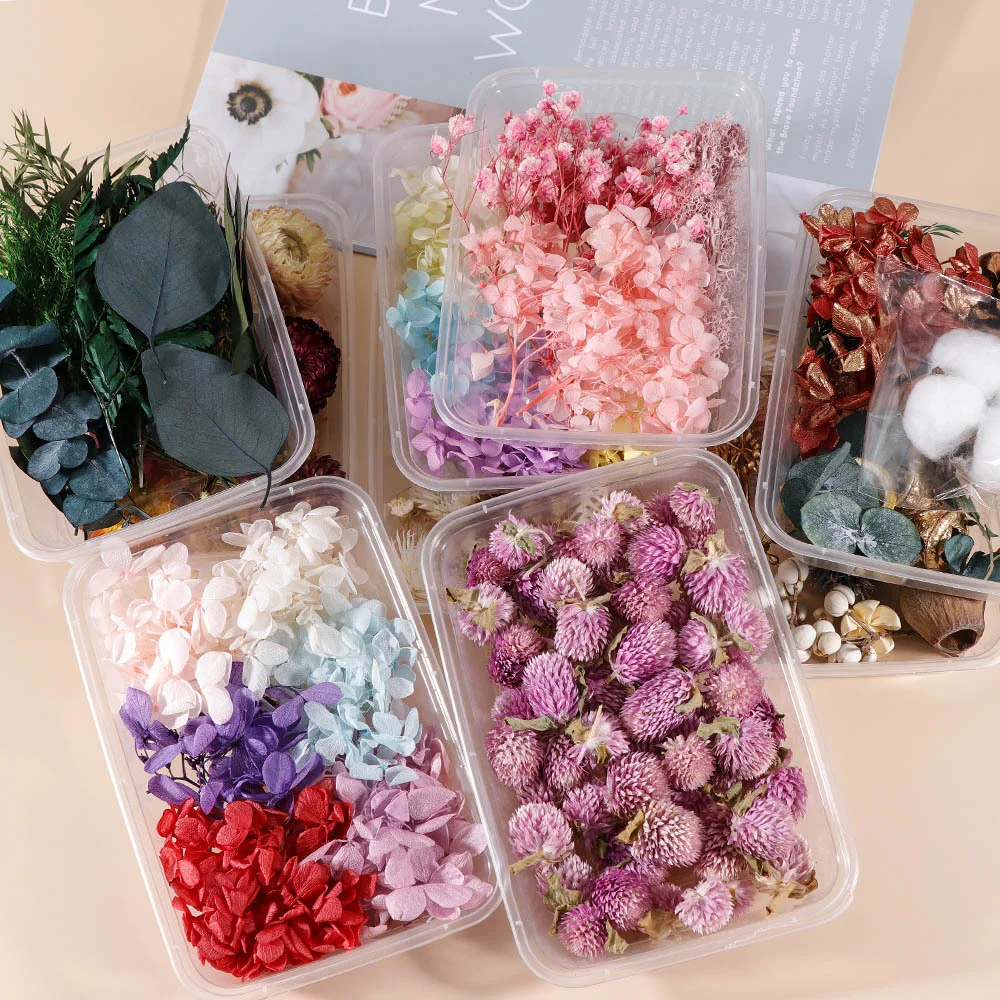 

1 Box Colorful Natural Dried Flowers DIY Bouquet Garland Candle Making Home Wedding Decoration for Epoxy Resin Handmade Crafts