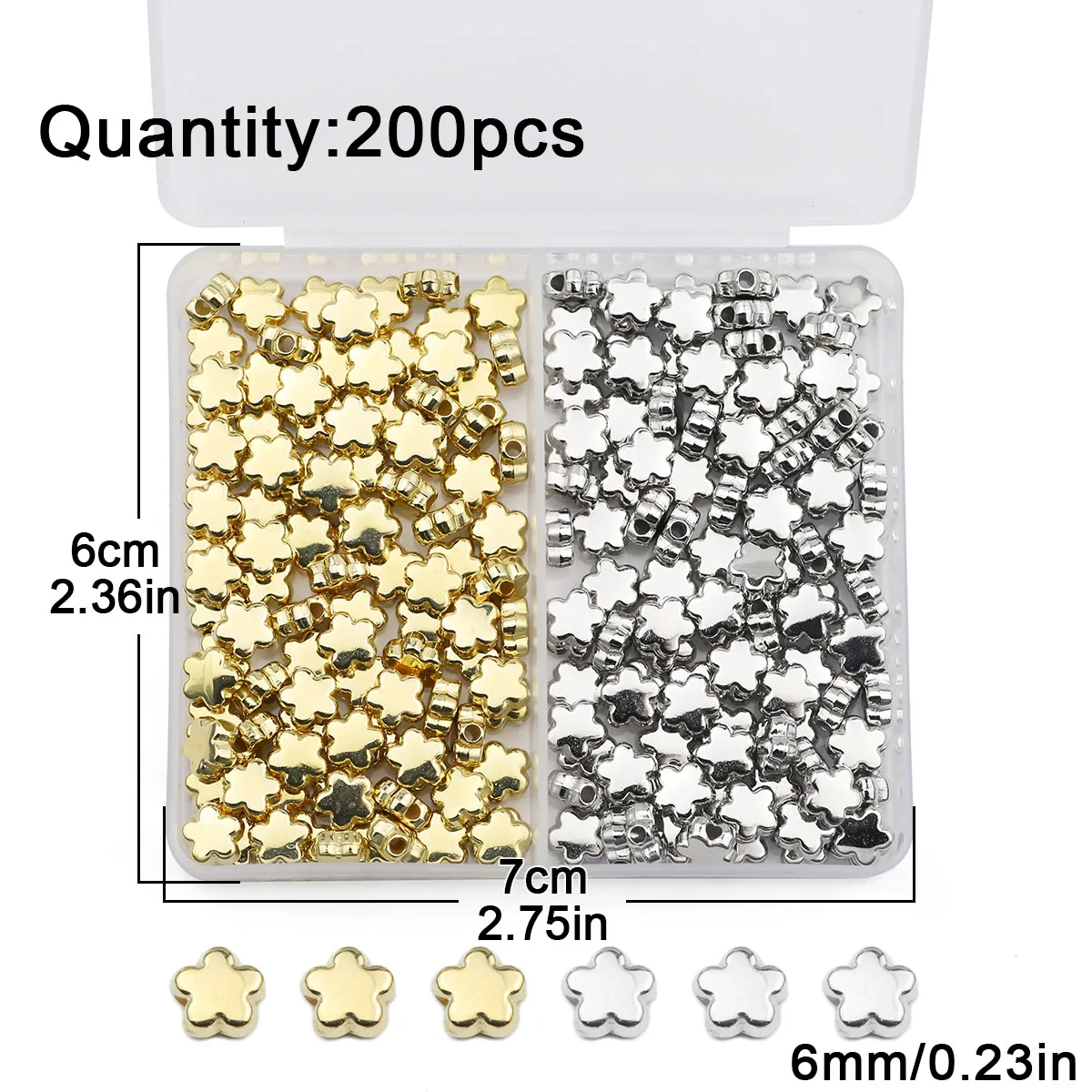 200 Шт. 6 Мм Блестки В Форме Цветка Сливы Золото И Серебро Diy Комплект Для
