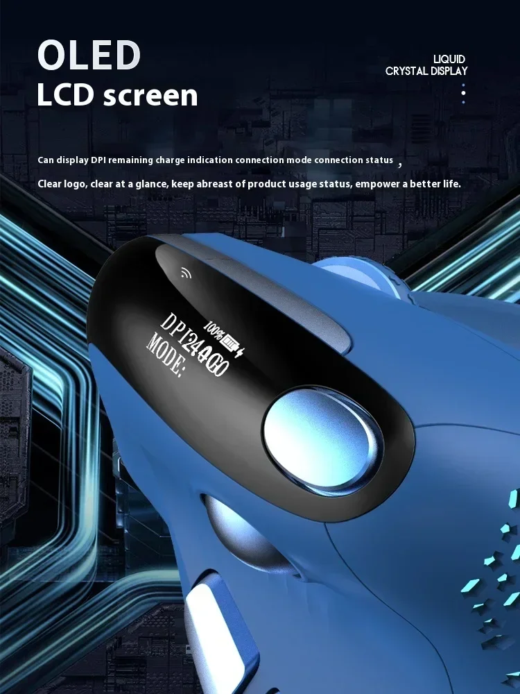 Фото Delux M618XSD Беспроводная дизайнерская мышь OLED-экран Трехрежимный искатель Эргономичная мышь 1000 мАч Съемная задняя крышка ПК Геймер Офис №3