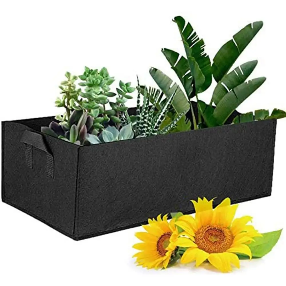 

Outdoor Felt Plant Pot Felt Planter Bags Planting Grow Outdoor Rectangle Plant Fabric Pot Planting Container for Ourdoor Garden