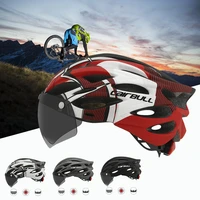ultralight bicycle helmet outdoor safety cycling helmet with rearlight mtb mountain bike helmet with goggles cycling equipment