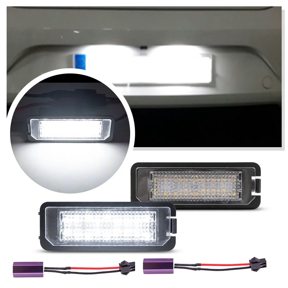 

2X светодиодный светильник номерного знака для VW Golf MK4 MK5 MK6 MK7 7.5 новый Beetle Passat B6 Eos Lupo Seat Leon Altea Porsche 987 997