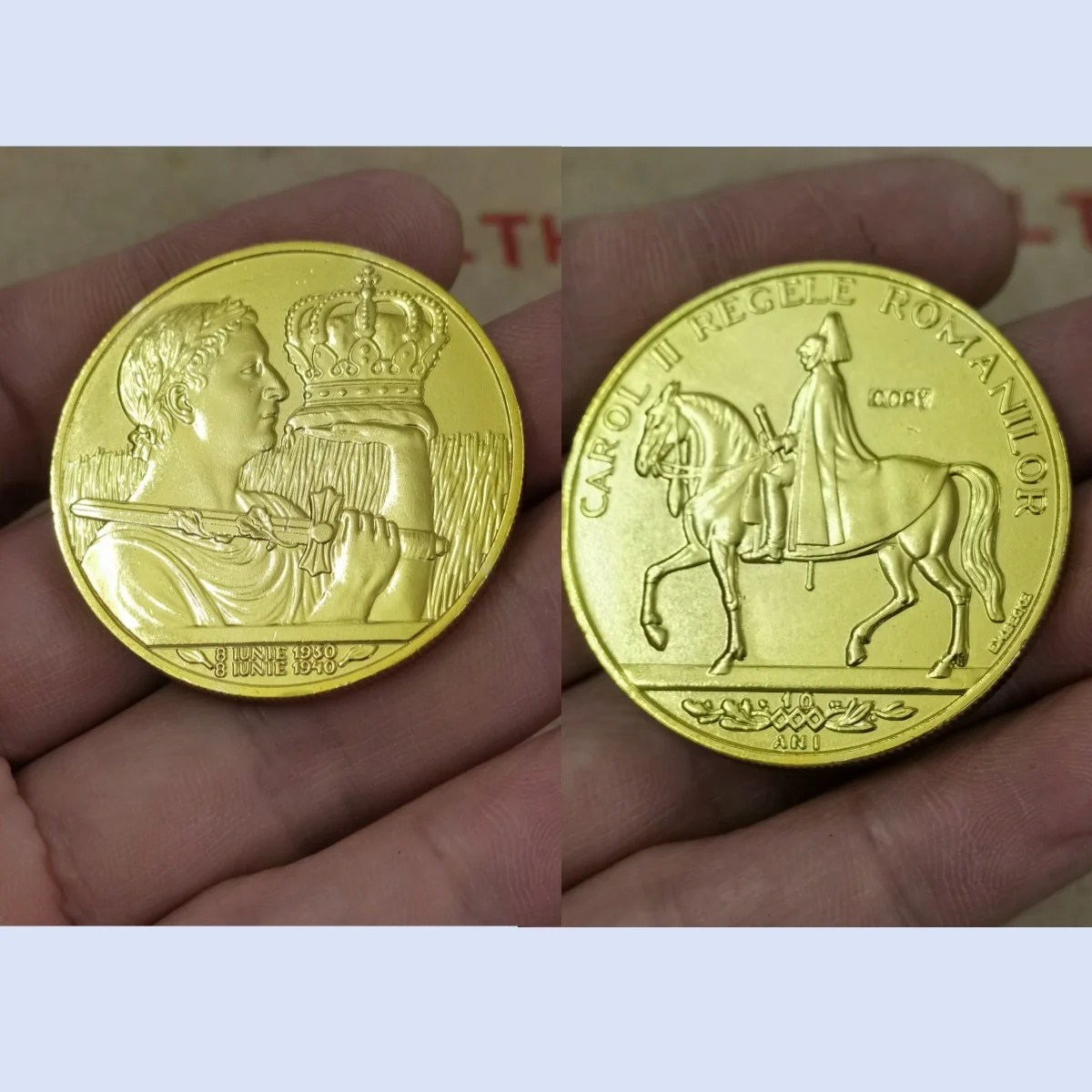 Реплика монеты Carol II Galben Mare 1940 года из меди