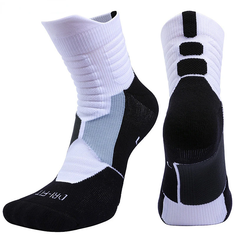 

Antibacterial Terry Mid-tube Basketball Socks Male and Female Elite Adult Left and Right Foot Sports Socks Thickened Sweat-