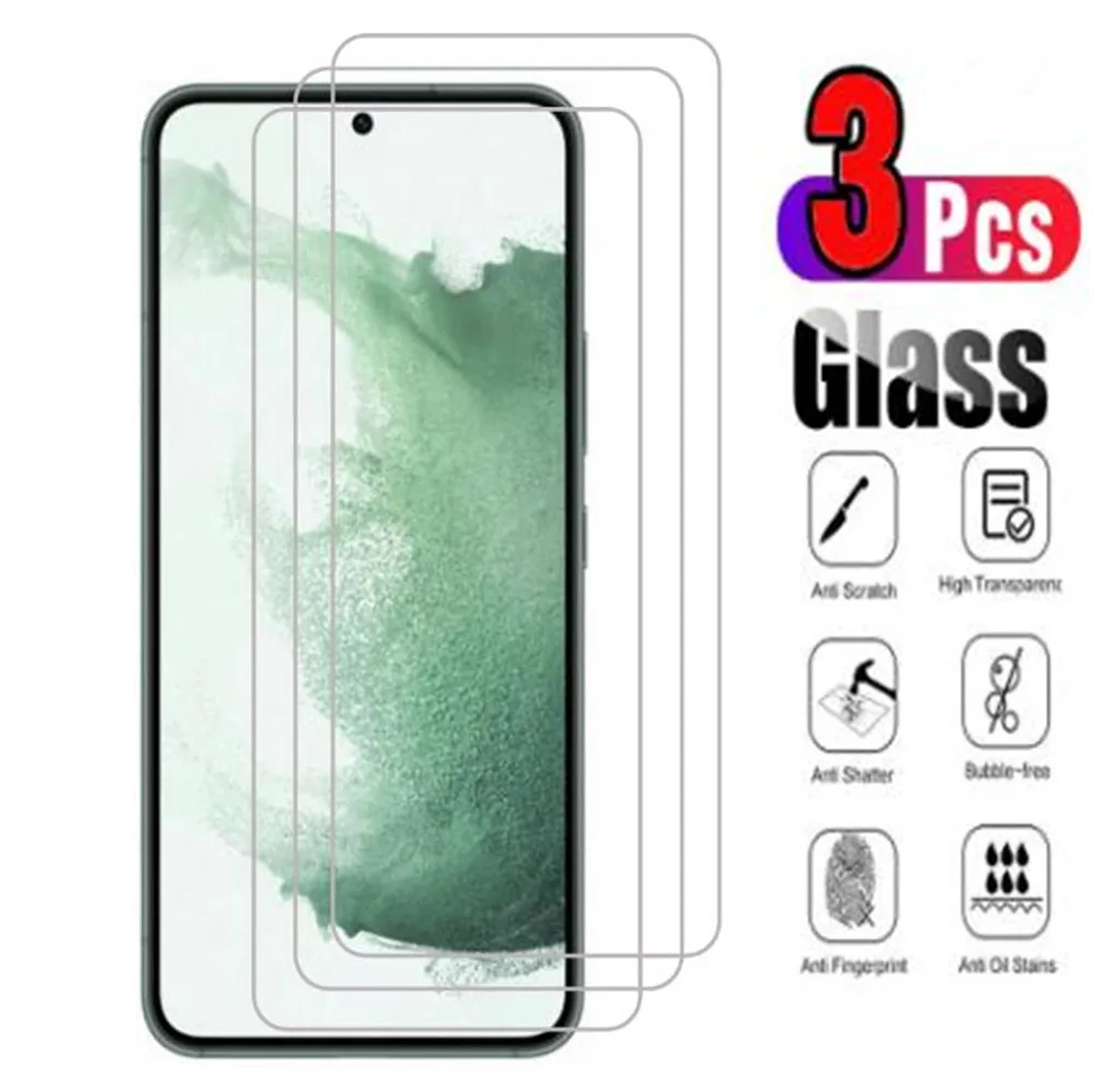

3Pcs Screen Protector for Samsung S22 glass Tempered Glass Protector for Samsung Galaxy S22 Plus Phone Glass protector