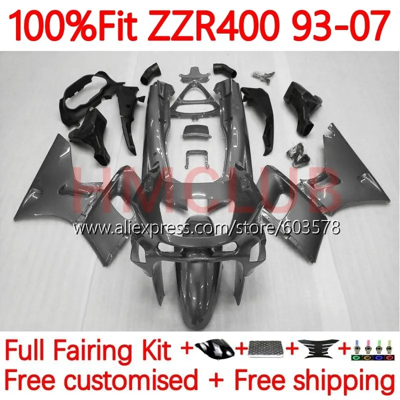 

Injection For KAWASAKI NINJA glossy grey ZZR 400 ZZR400 2000 2001 2002 2005 2006 2007 ZZR-400 93 95 96 97 98 99 Fairing 82No.134