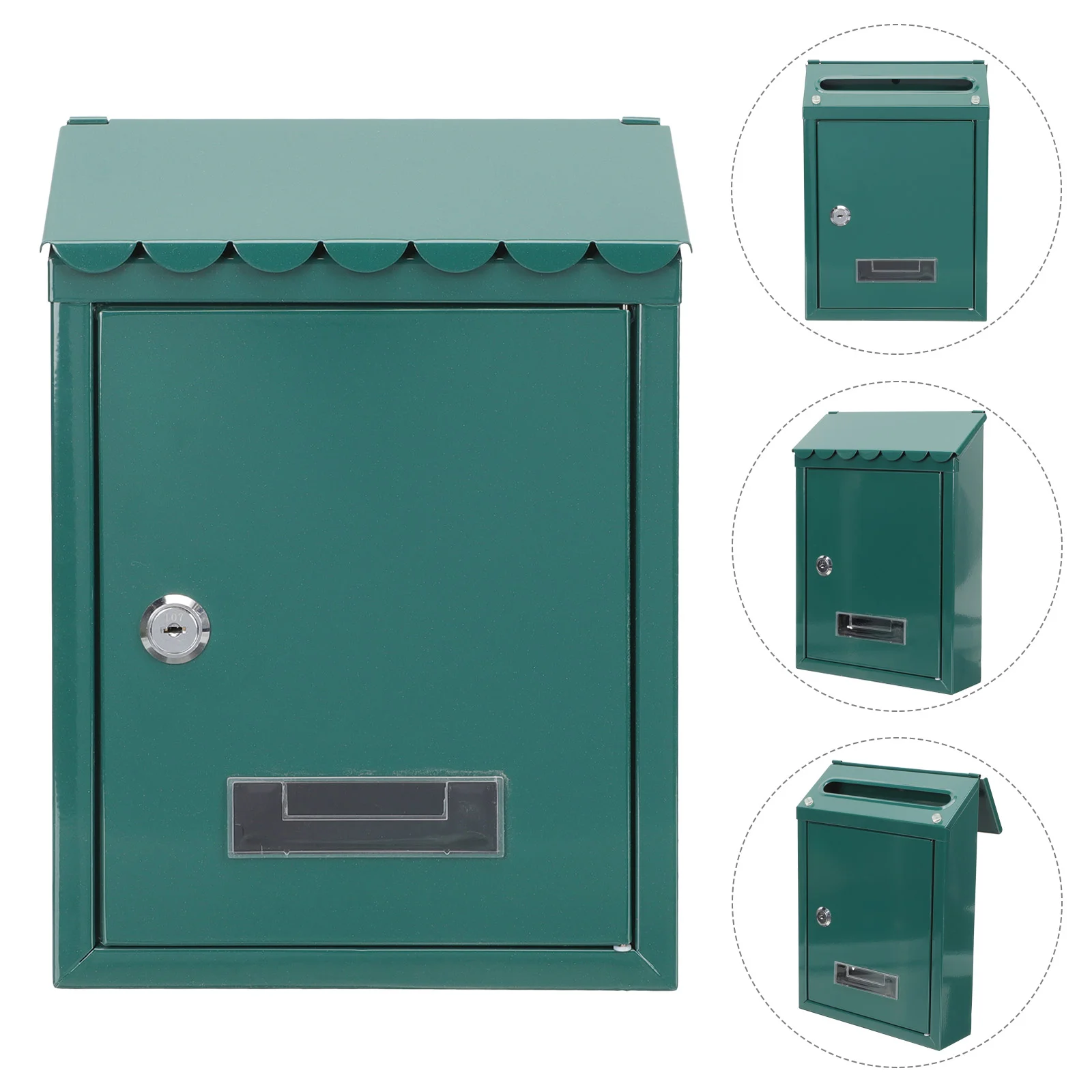 

Wall Vintage Mailbox Locking Household Retro Letter Home Outdoor Mount Mailboxes Exterior Street